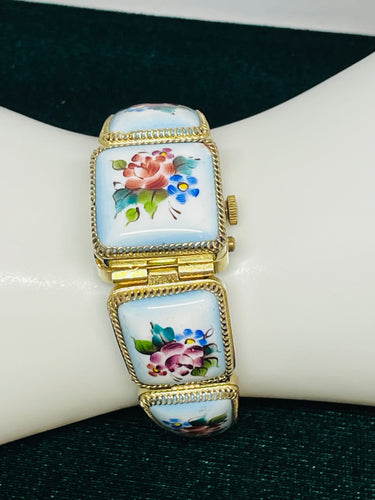 Enamel Floral Watch